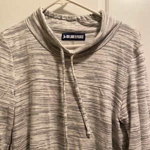 Ink love and peace cowl neck pullover